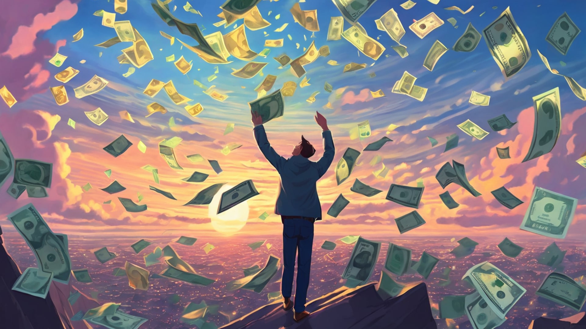  image that visually ties together the concepts of creativity, earnings